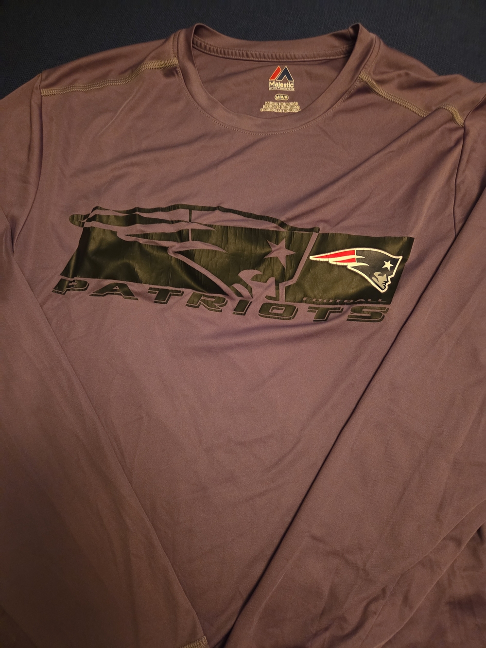 Majestic New England Patriots Cool Base Long Sleeve Performance Shirt Men's M